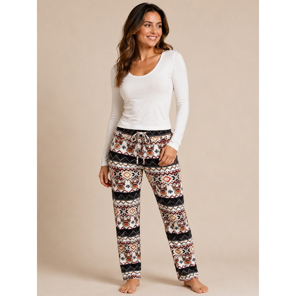 No Boundaries Christmas Reindeer Fair Isle Leggings XXL/1X Holiday Pajama Pants